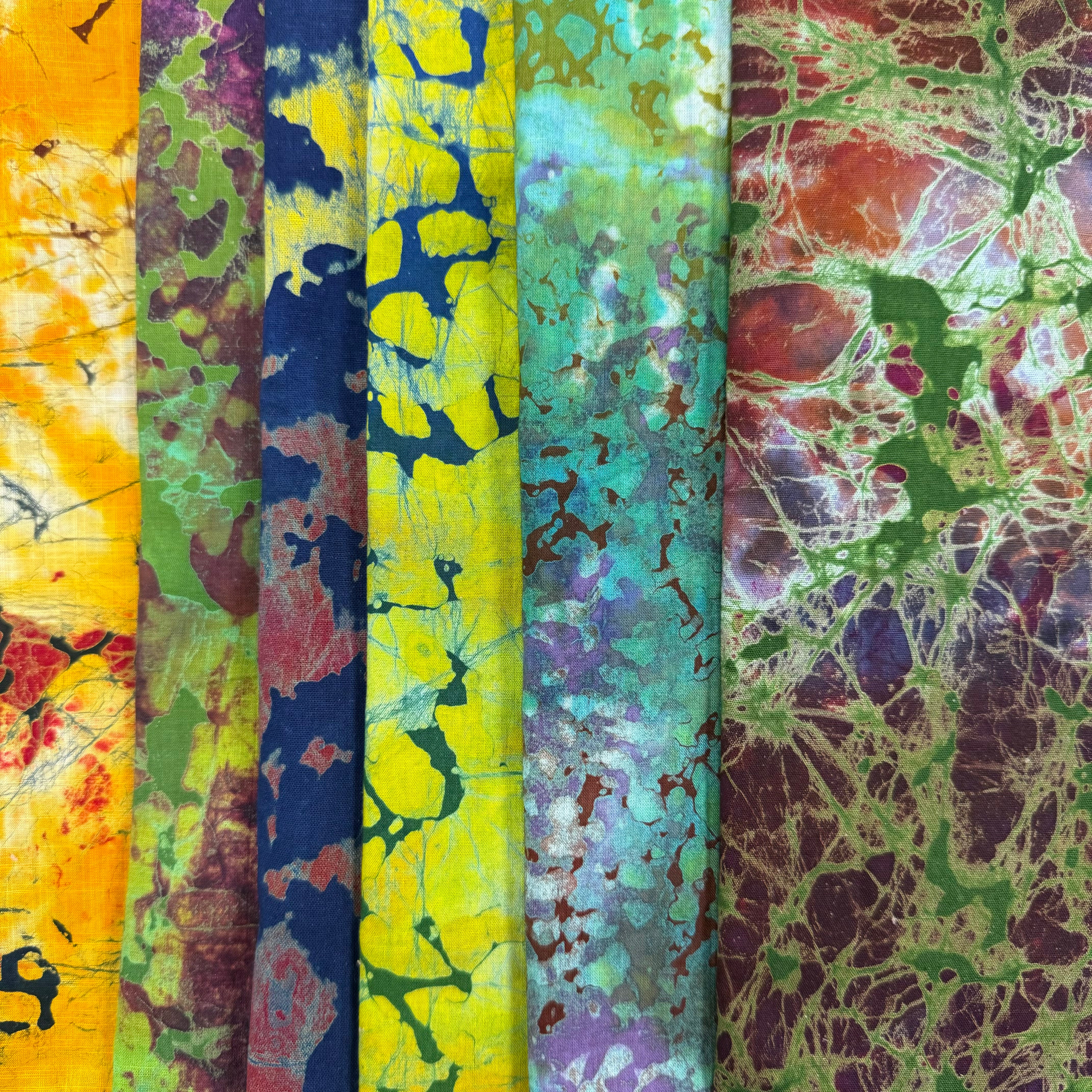 Ghana Batik Stashbuilder: 6 one yard bundles