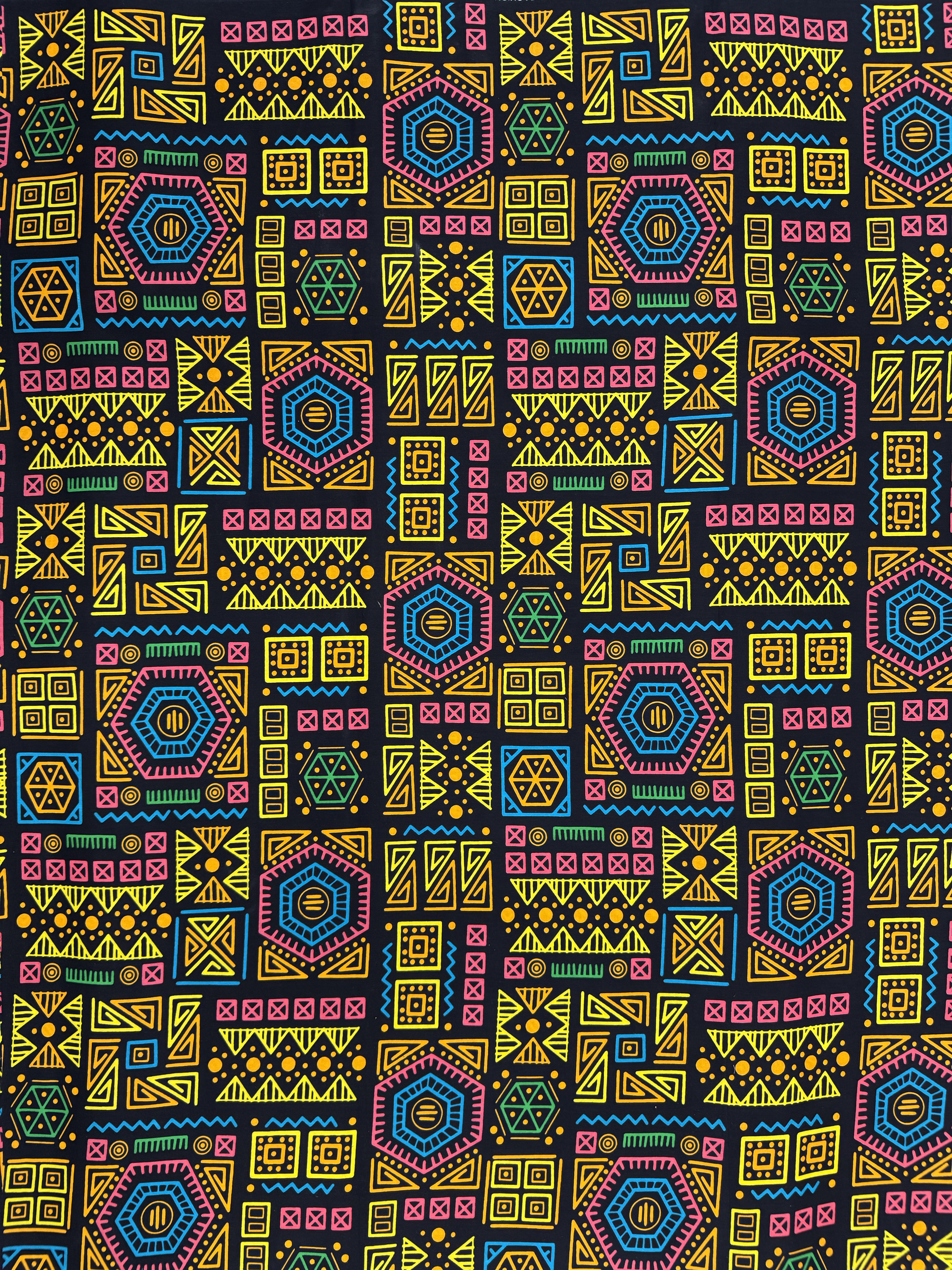 Vibrant Tetris African Print Fabric