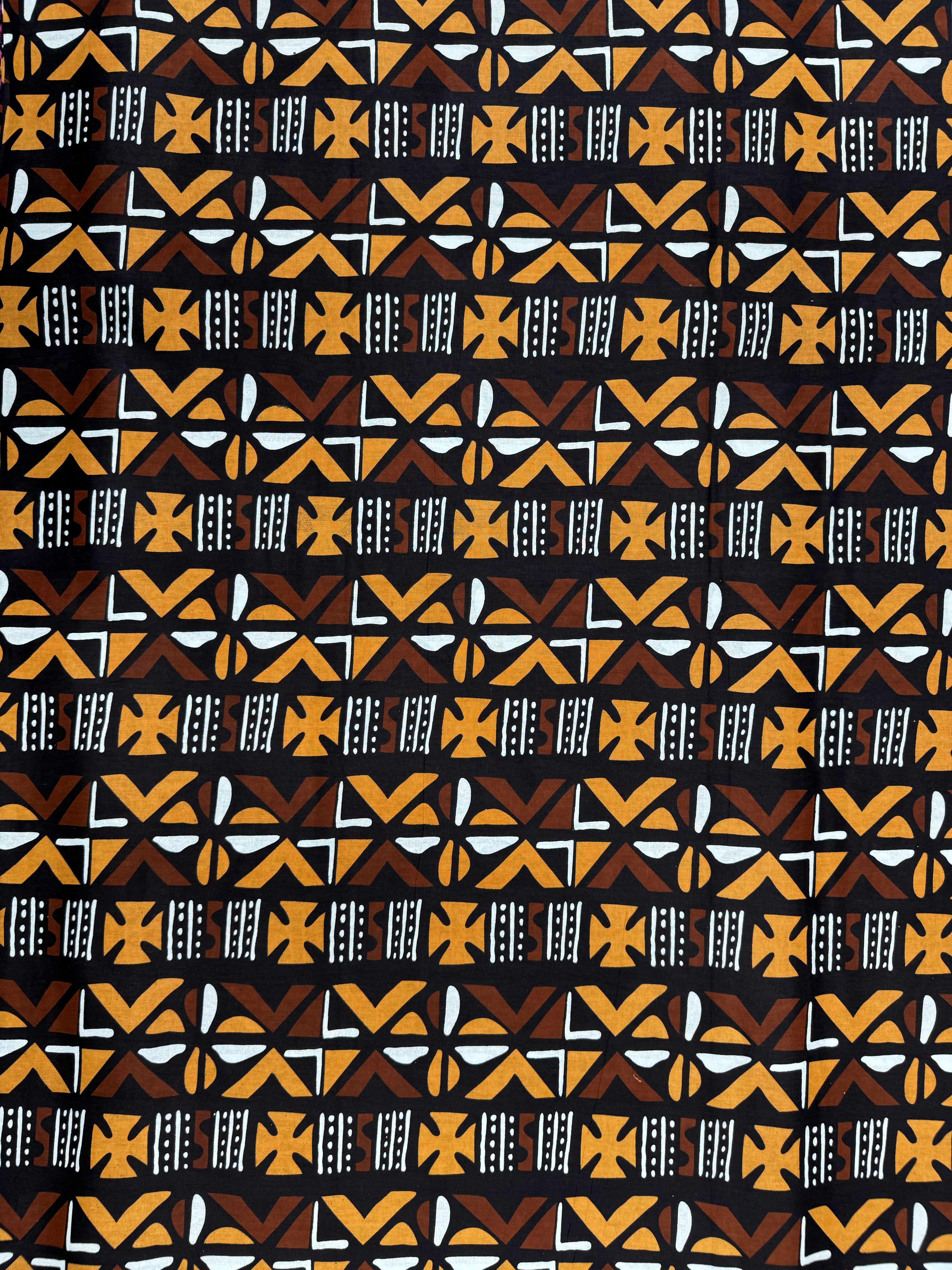 Brown and Gold Mudcloth African Print Fabric