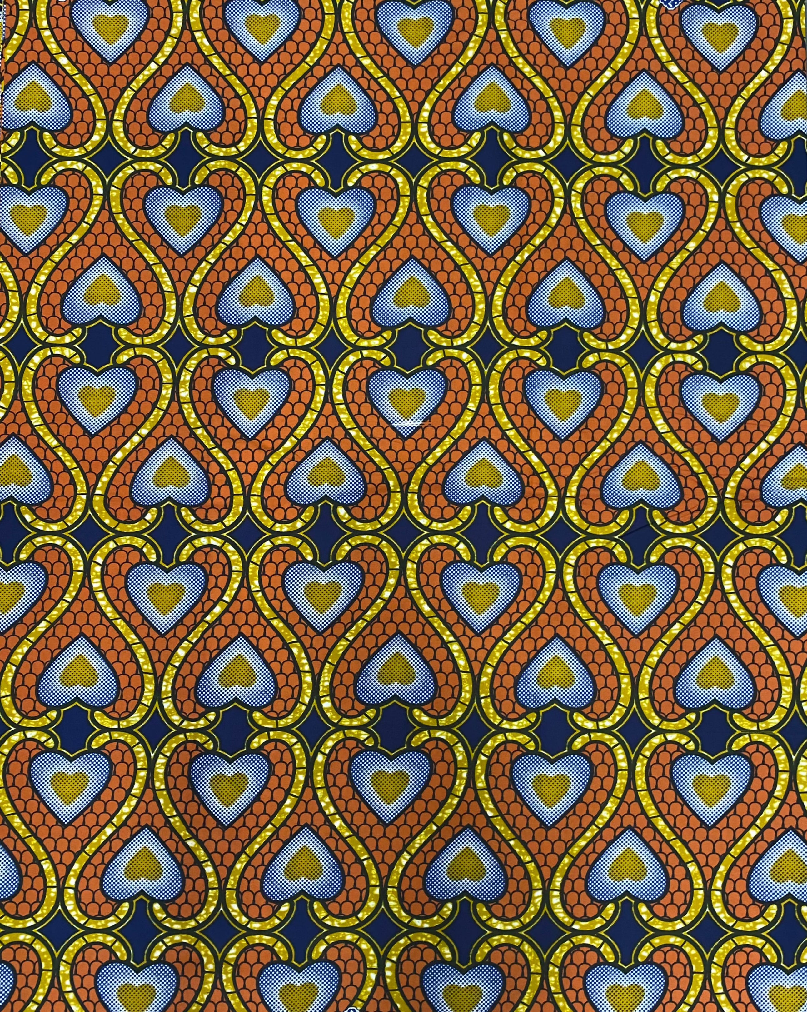 Subtle Hearts African Print Fabric