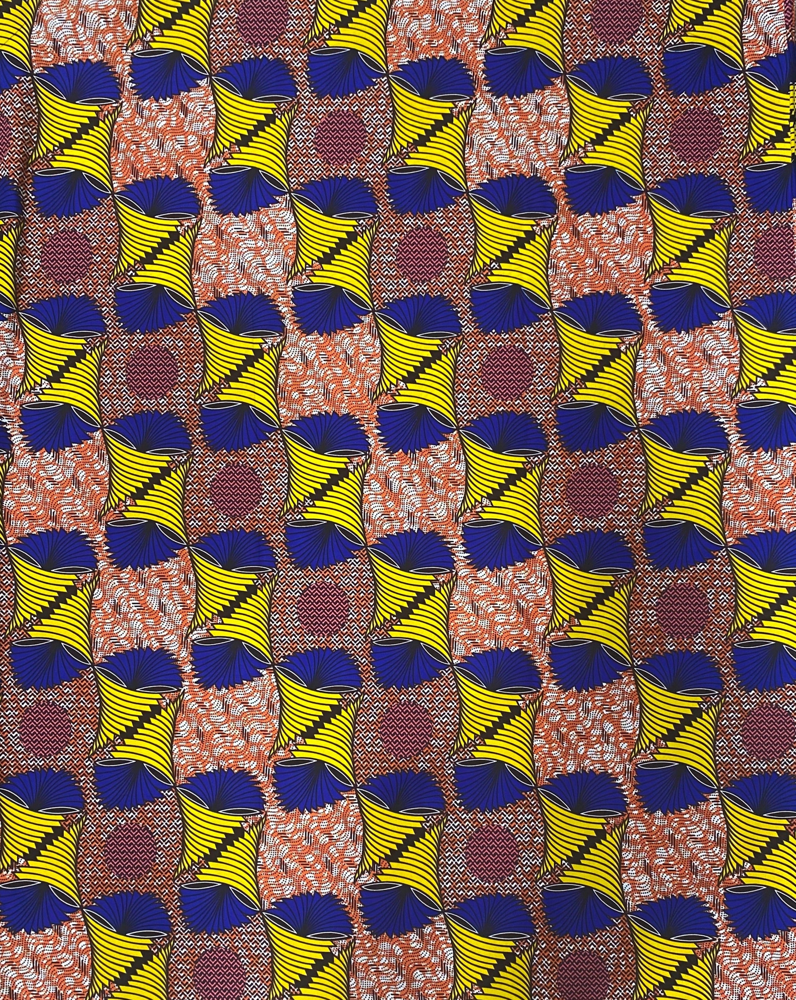 Optical Illusion African Print Fabric - 100% Cotton, 44" Wide, Mesmerizingly Modern