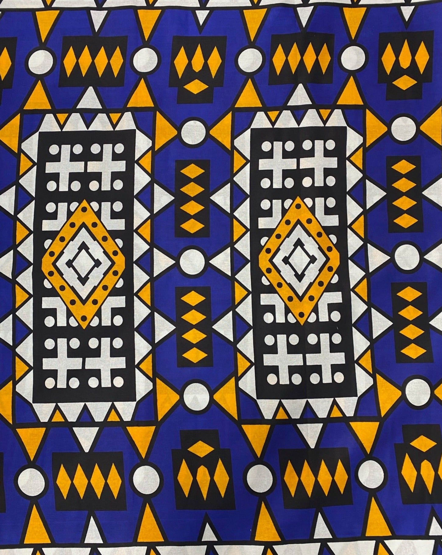 Bold Deco Delight: Striking 100% Cotton African Fabric, 44" Wide - Daring & Dynamic