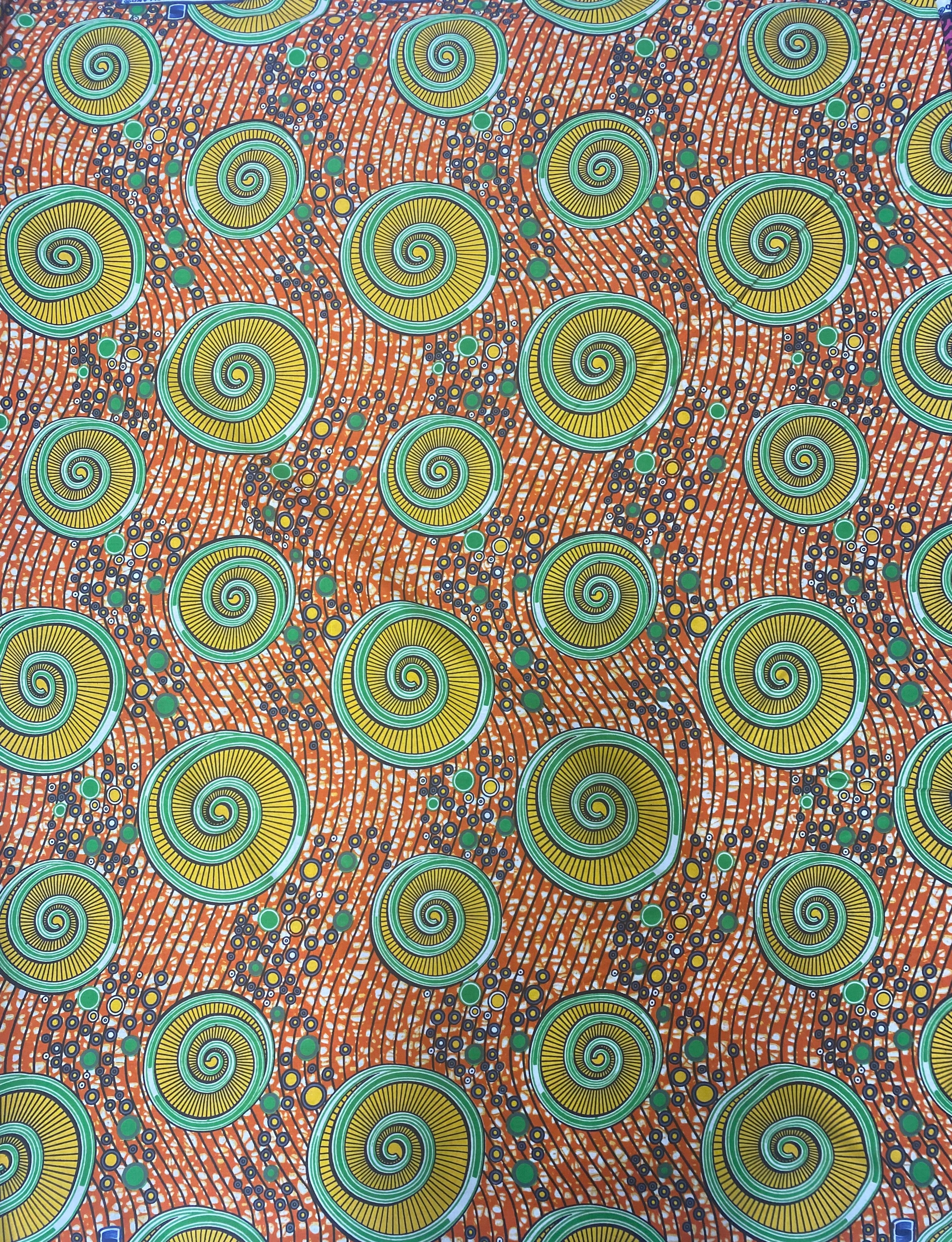 Sea Foam Swirls African Print Fabric - 100% Cotton, 44" Wide, Oceanic Elegance