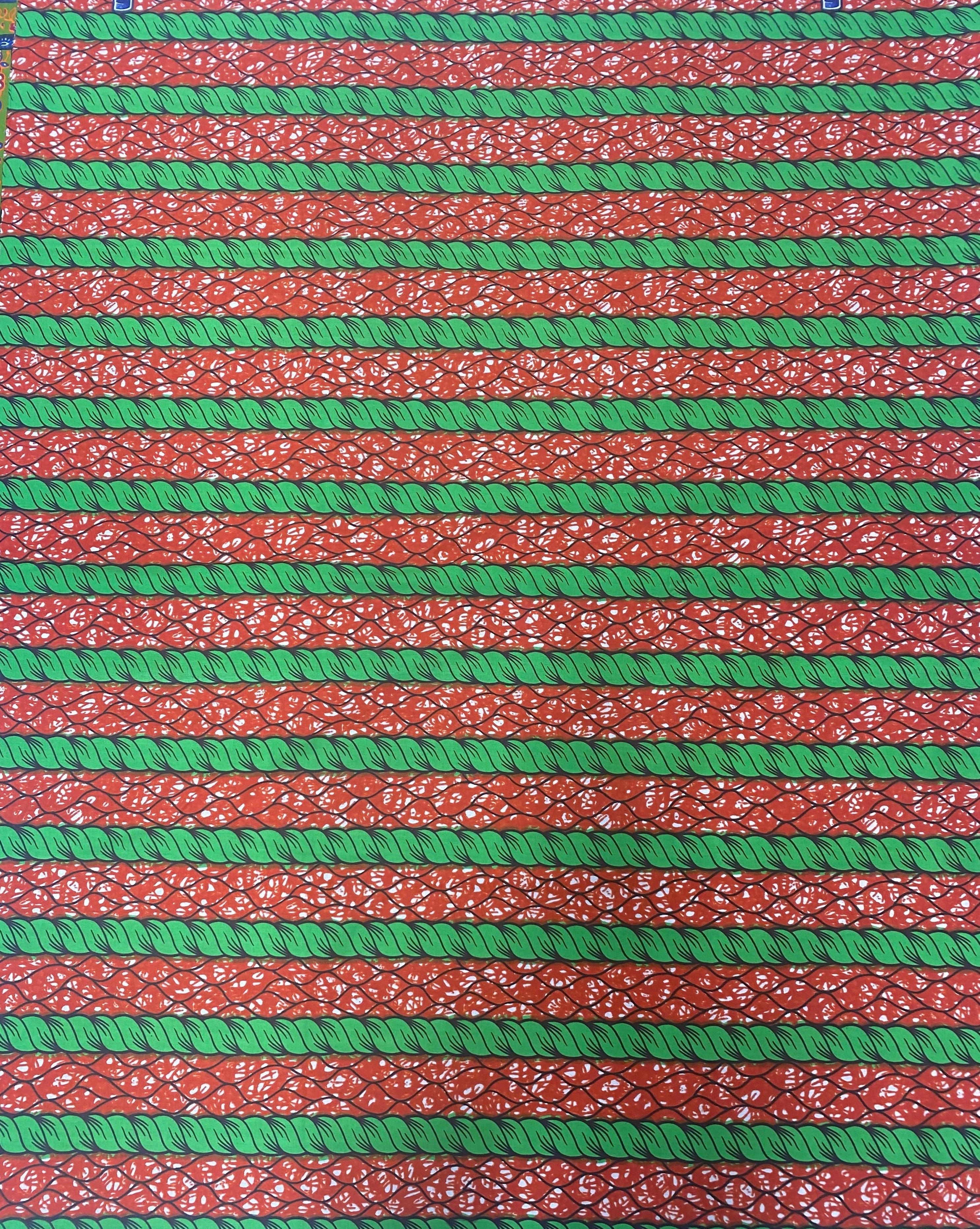 Festive Rope African Print Fabric - 100% Cotton, 44" Wide, Colorful and Celebratory