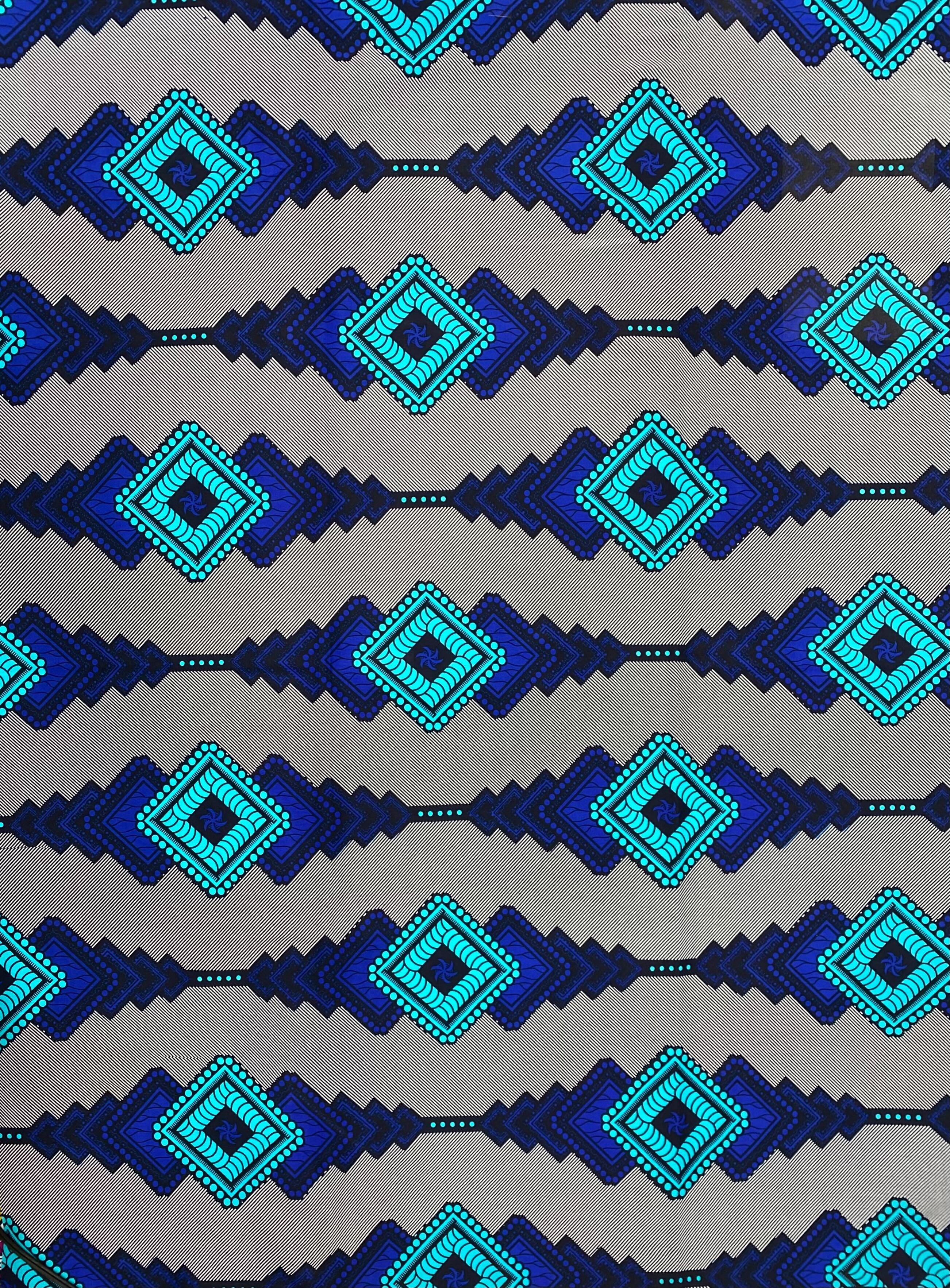 Turquoise Trails African Print Fabric