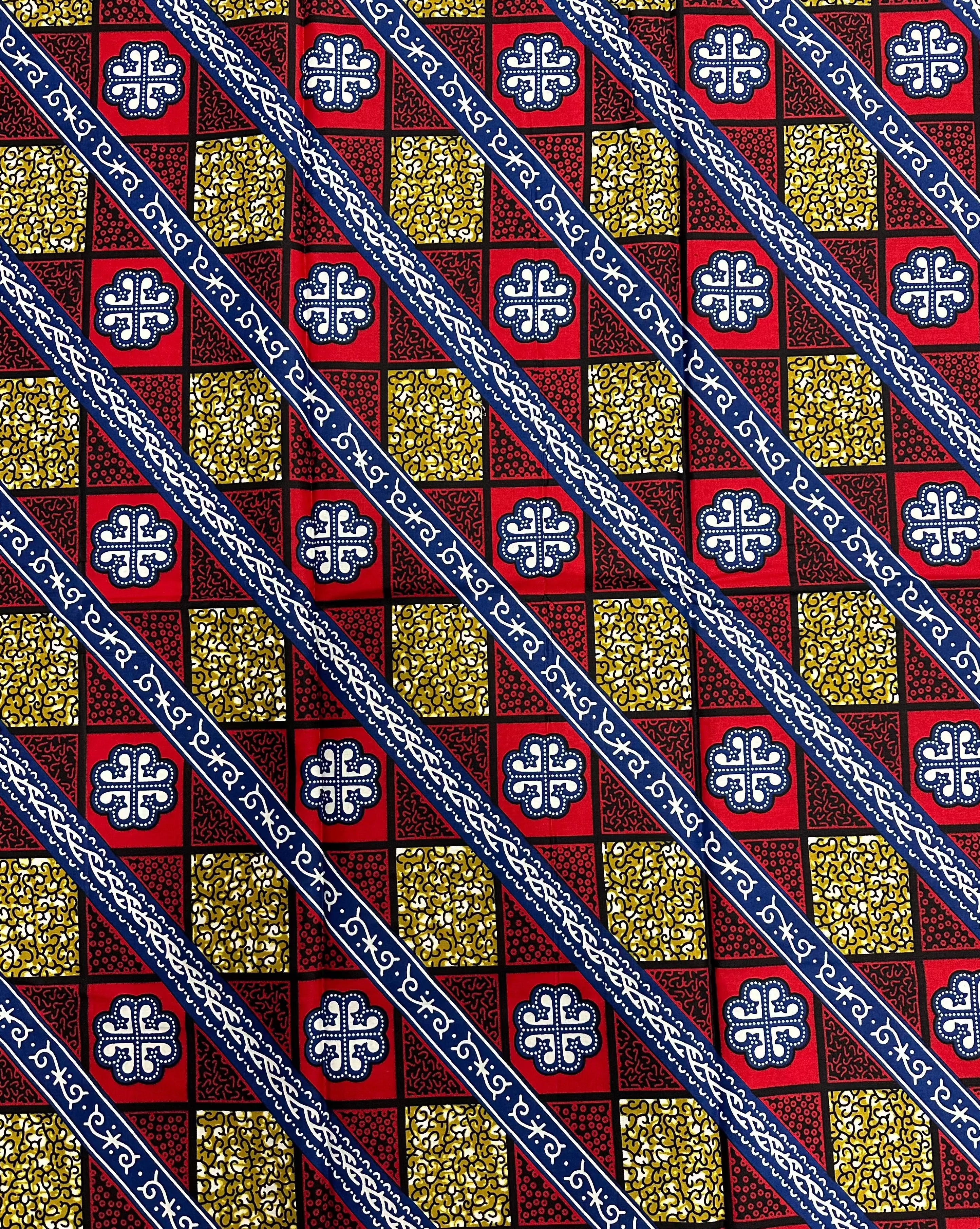 Red Delight African Print Fabric - 100% Cotton, 44" Wide, Vibrant and Versatile