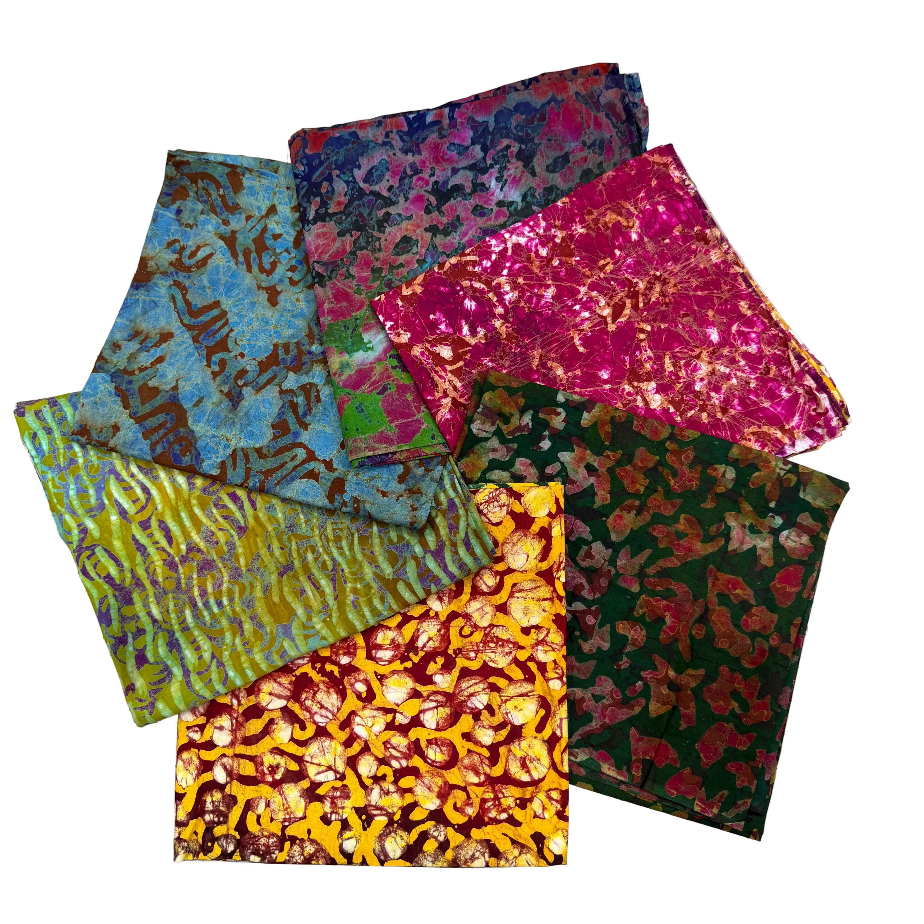 Ghana Batik Stashbuilder: 6 one yard bundles