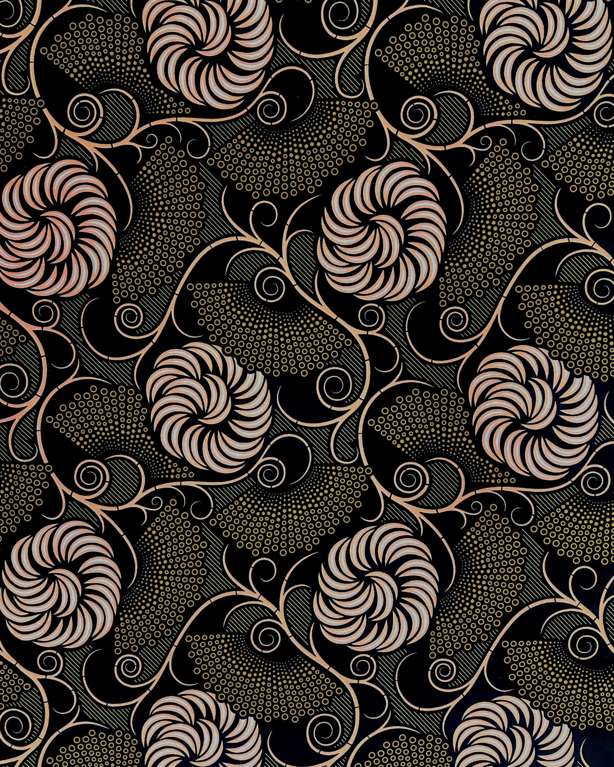 Flourish Spiral African Print Fabric