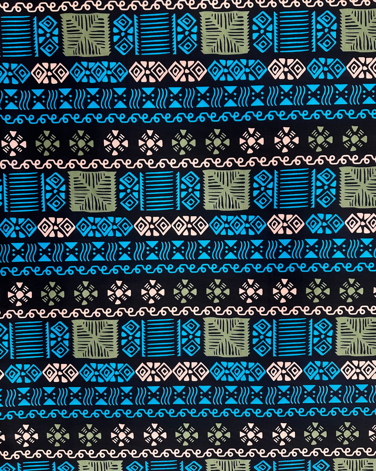 Indigo Interlace African Print Fabric