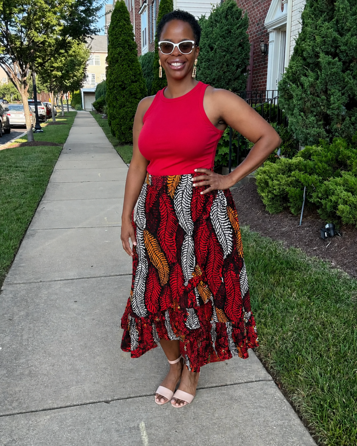 Red Ember Canopy African Print Fabric