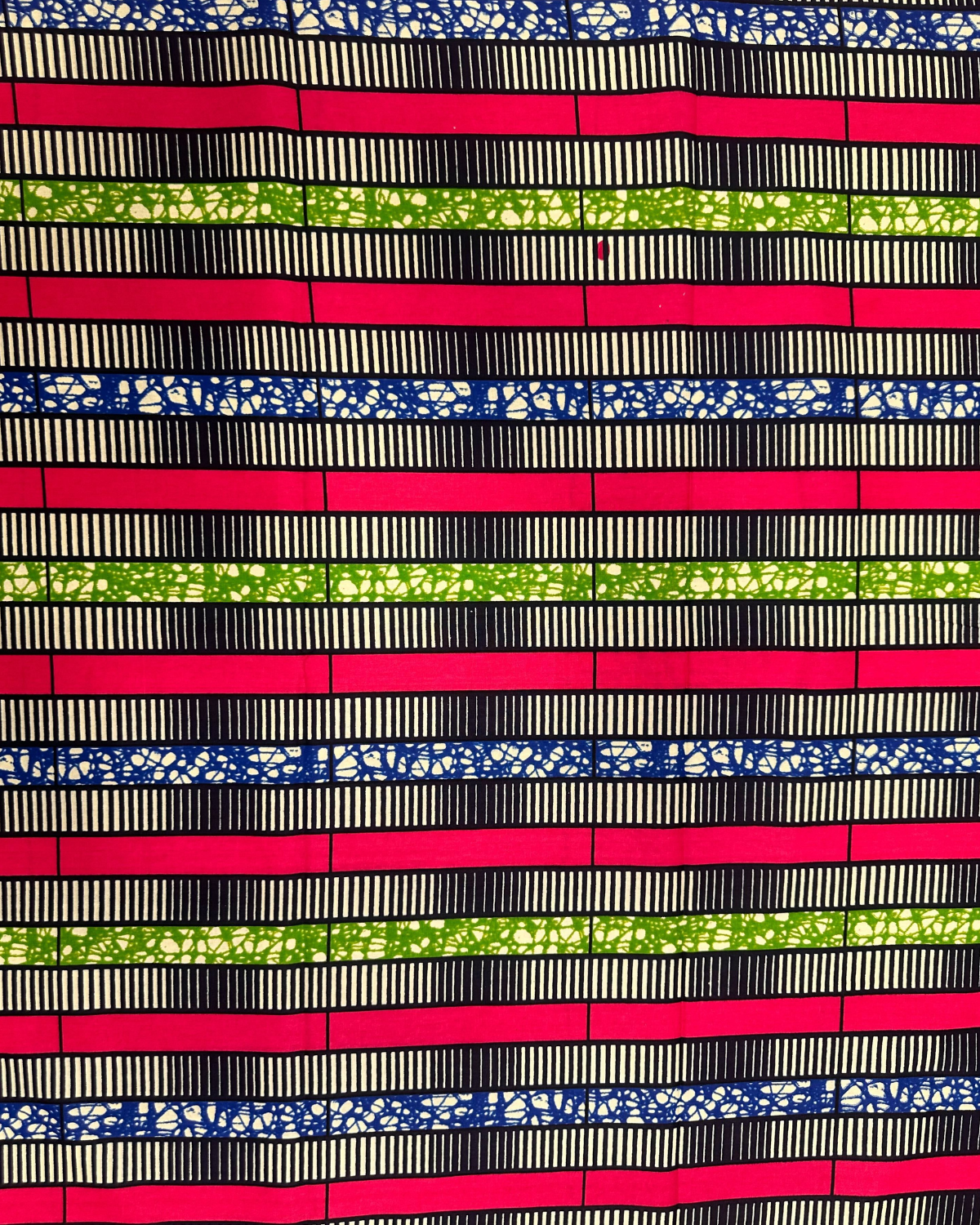 Tempo Stripe African Print Fabric