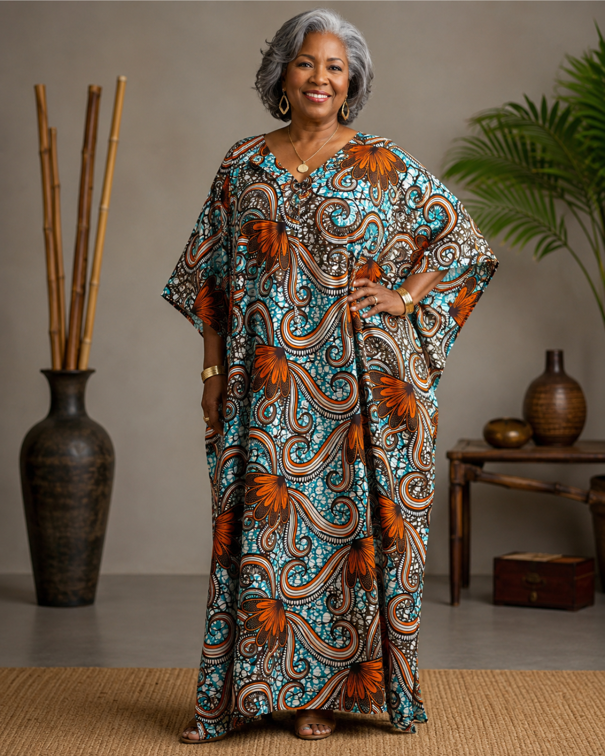 Onyx Sunburst African Print Fabric