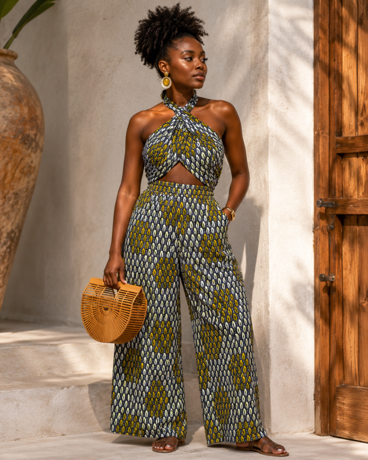 Golden Cowrie African Print Fabric