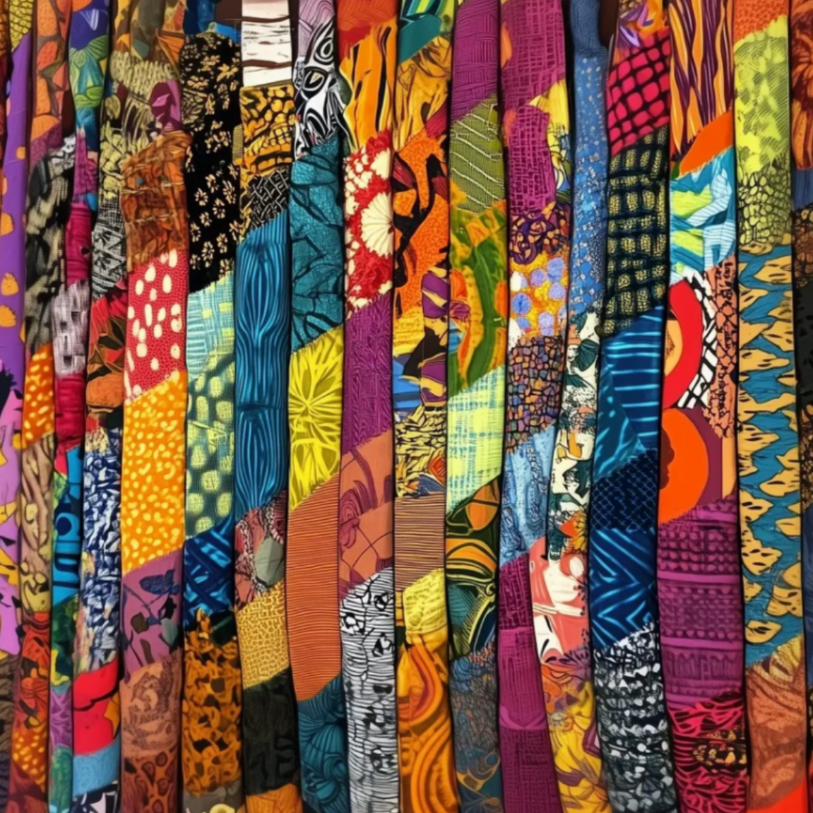 Vibrant Mixed African Print Cotton Fabric