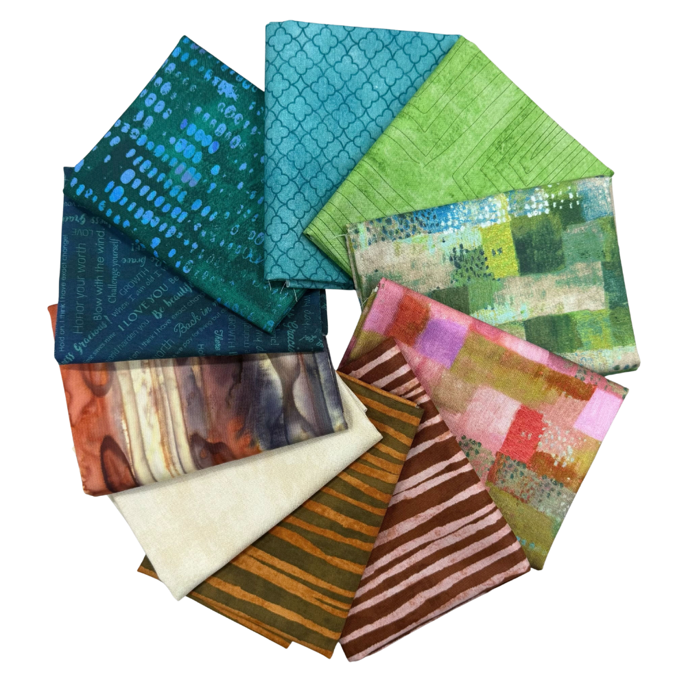Modern Earth Tones Fat Quarter Bundle – 10 Piece Quilting Fabric Pack for Sewing, Patchwork & DIY Crafts