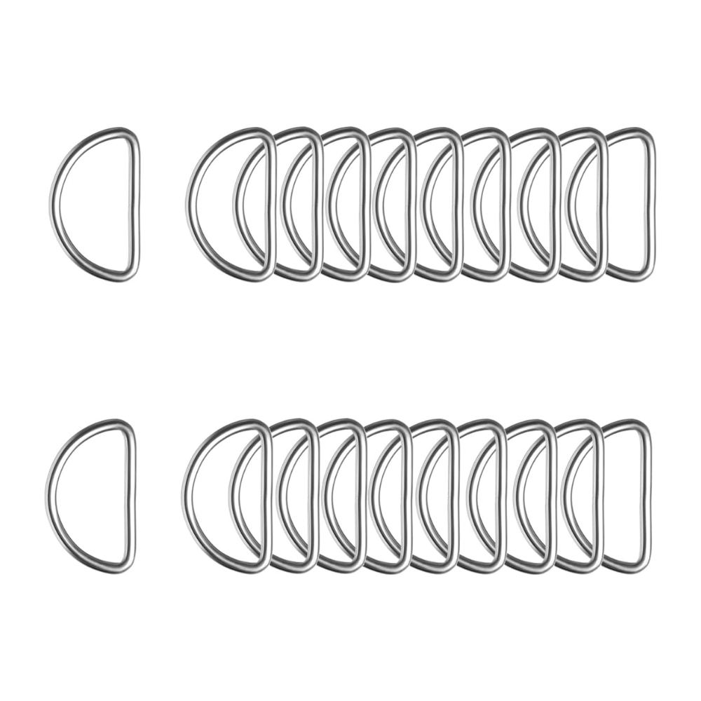 1-1/2"(38mm) D Rings Welded Strong Metal Silver (2 Pieces)