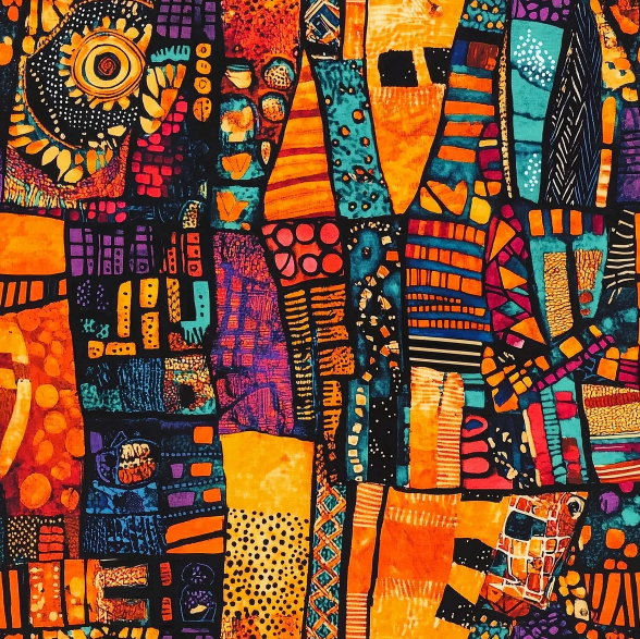 Bold Abstract African-Inspired Print Fabric