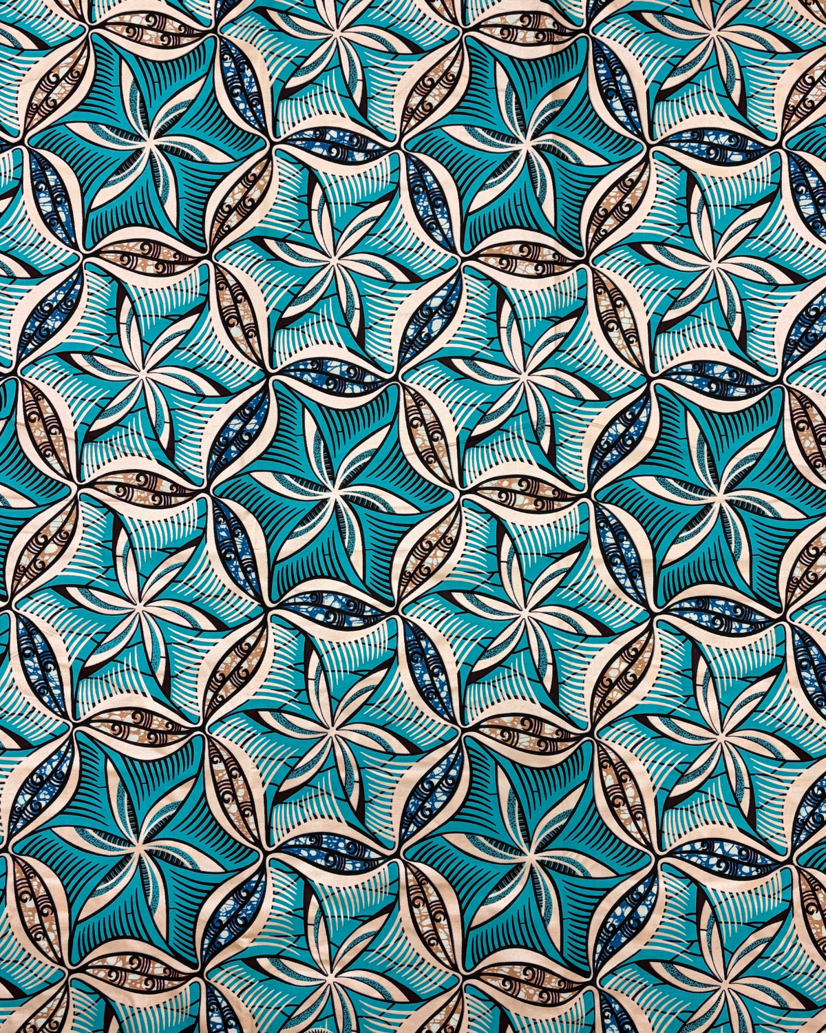 Blue Lotus African Print Fabric