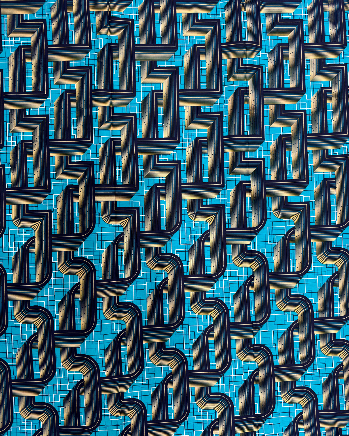 Turquoise Tangle African Print Fabric