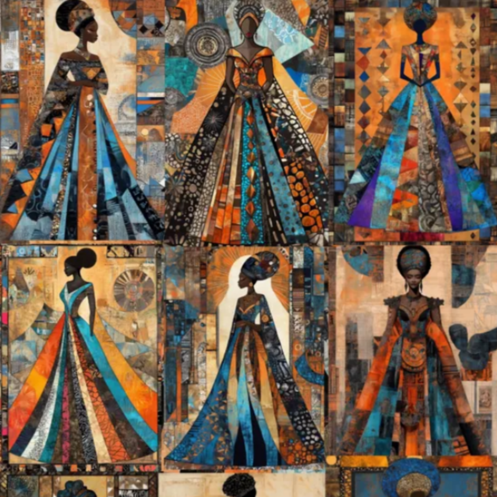 African Elegance Fabric Panel