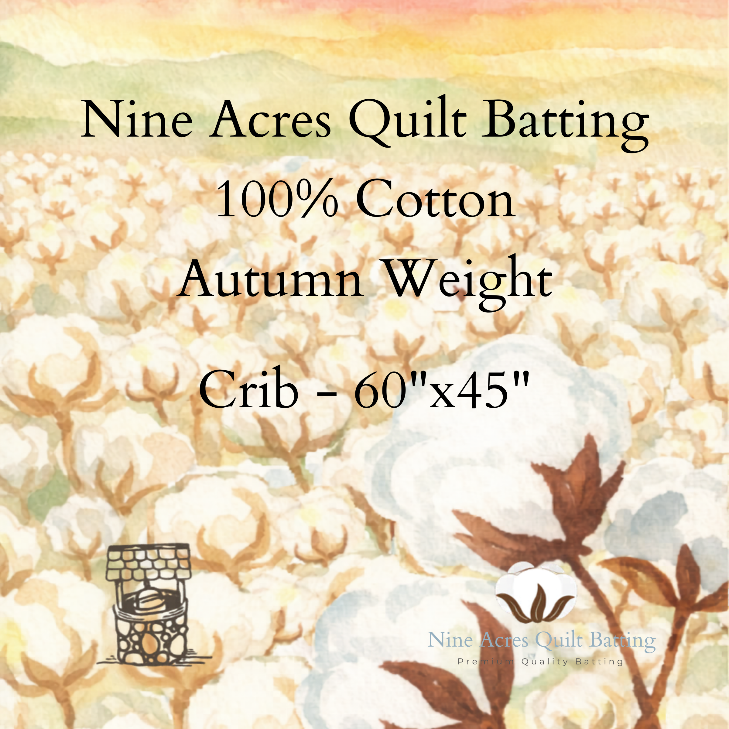 Nine Acres Quilt Batting Natural 80/20 Autumn Crib 60"x45"