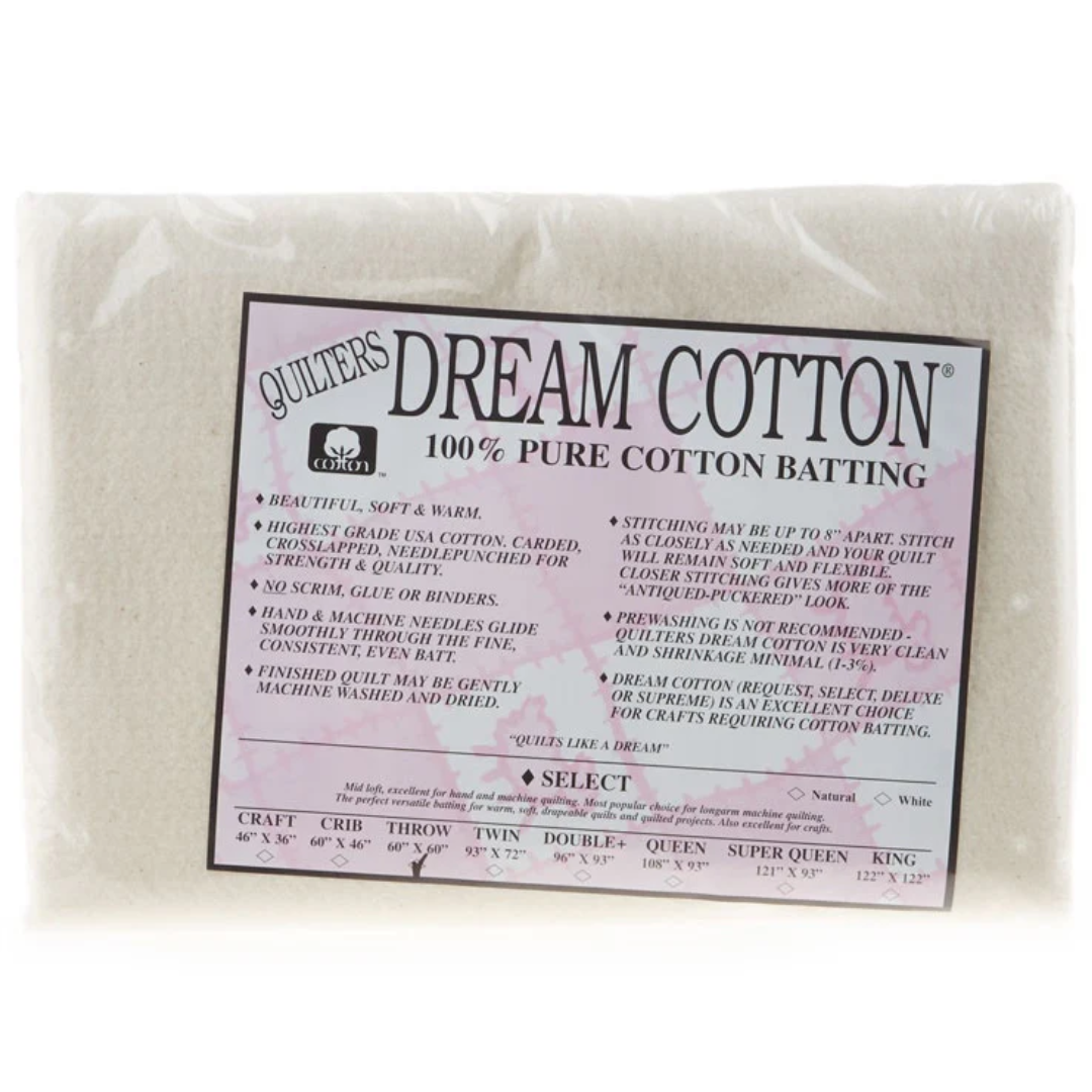 Quilters Dream Cotton Batting - Throw Size