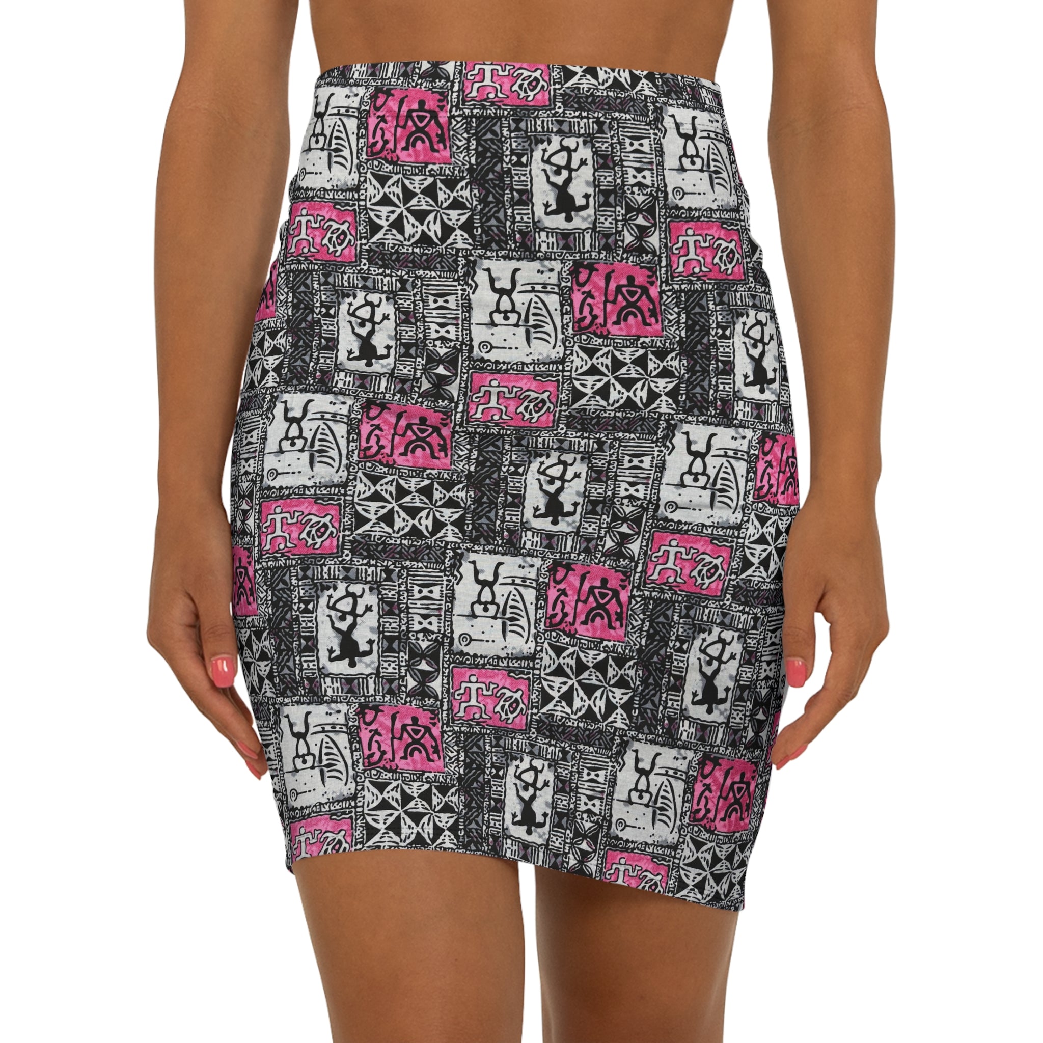 Pink & Black African Print Fabric