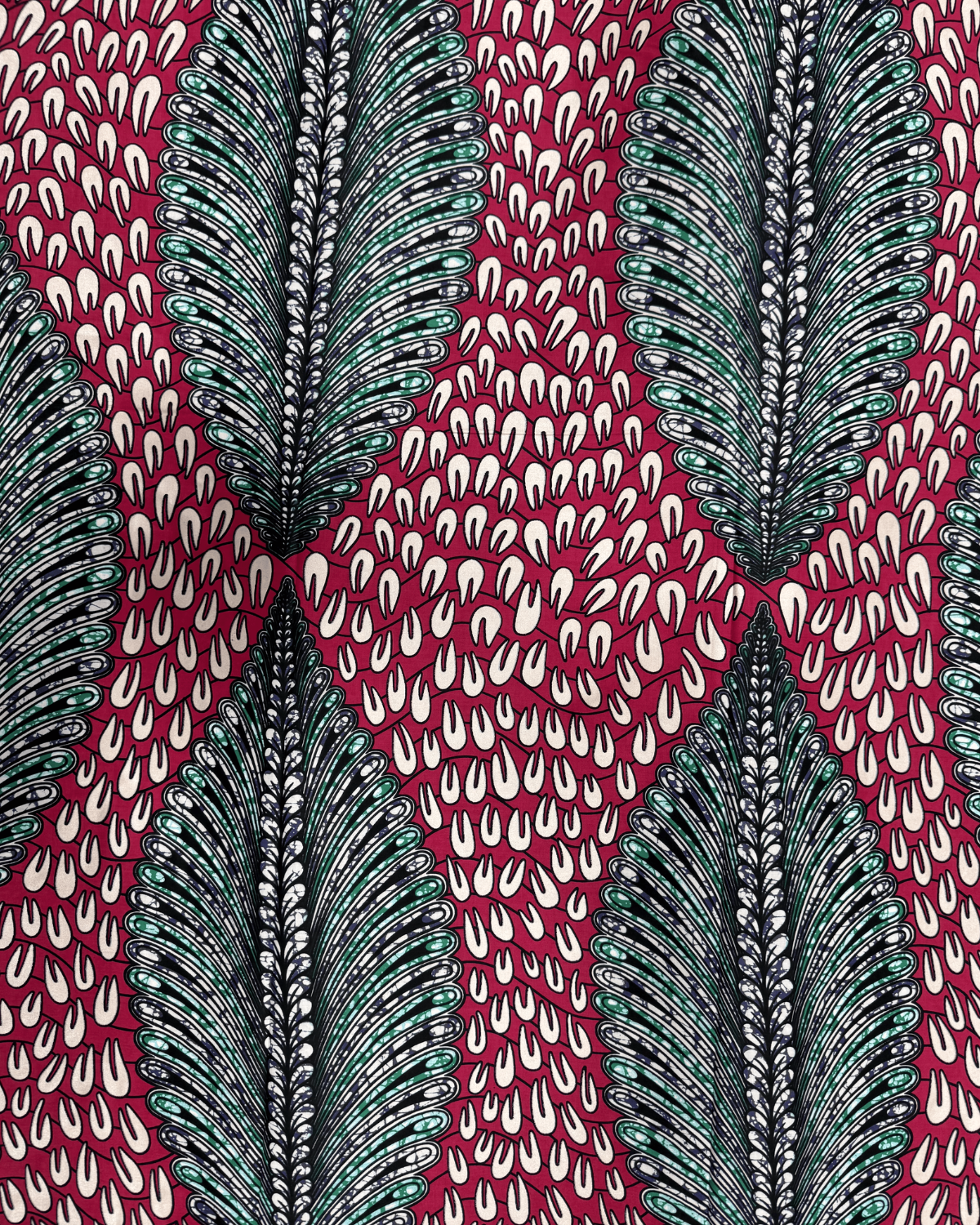 Turquoise Feathers African Print Fabric