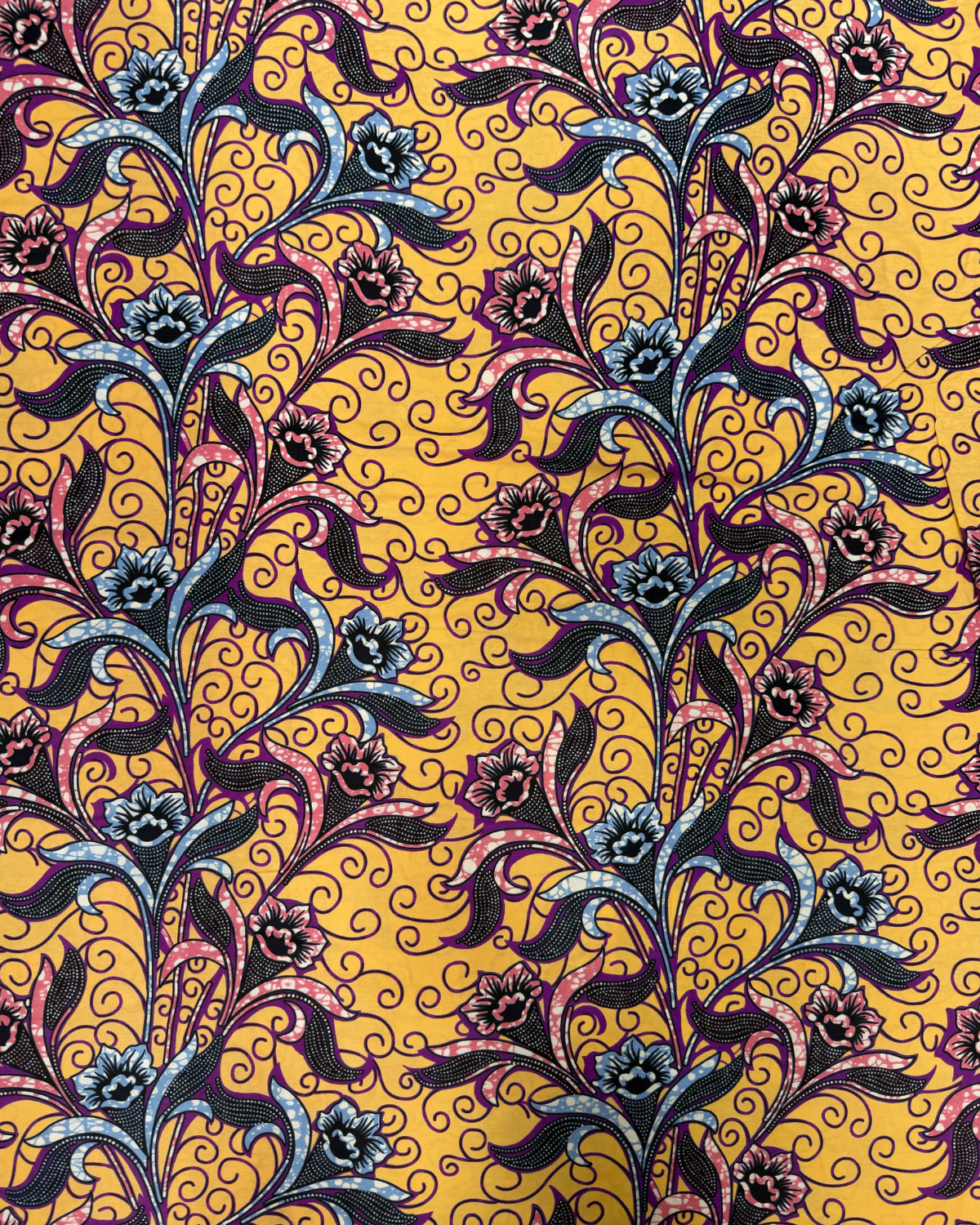 Sunlit Petals African Print Fabric
