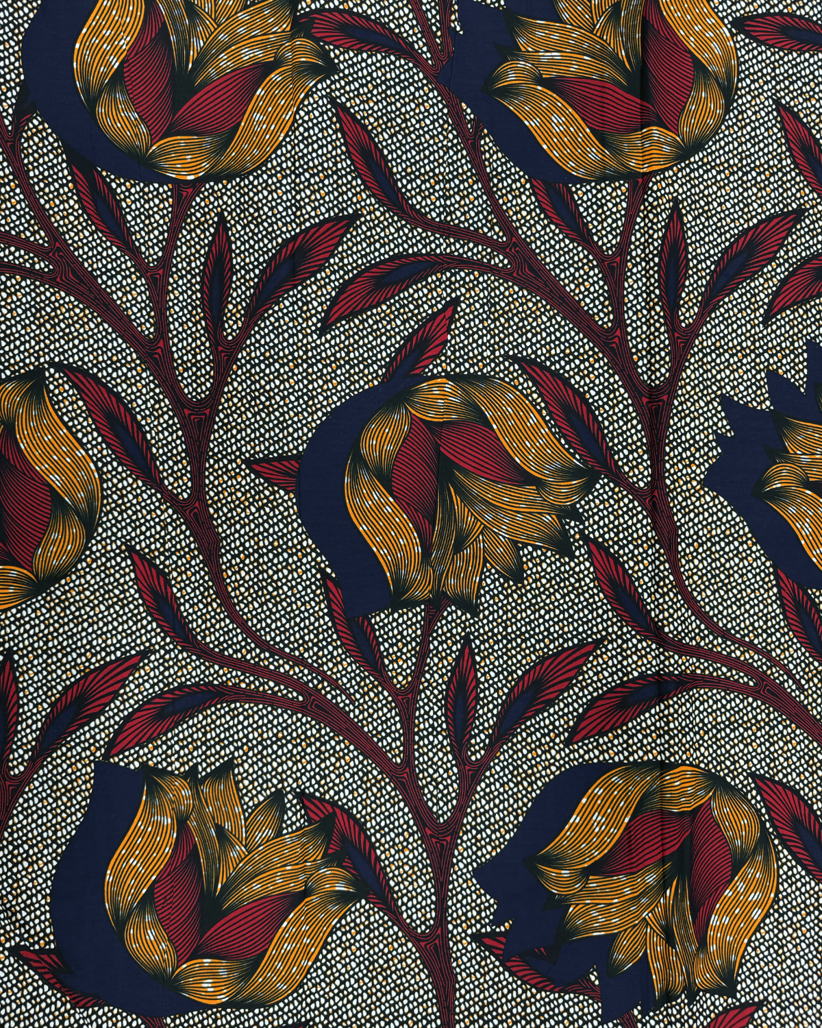 Golden Bloom African Print Fabric