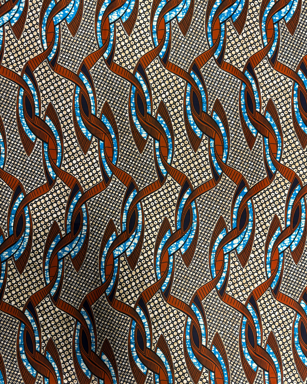 Twisting Currents African Print Fabric