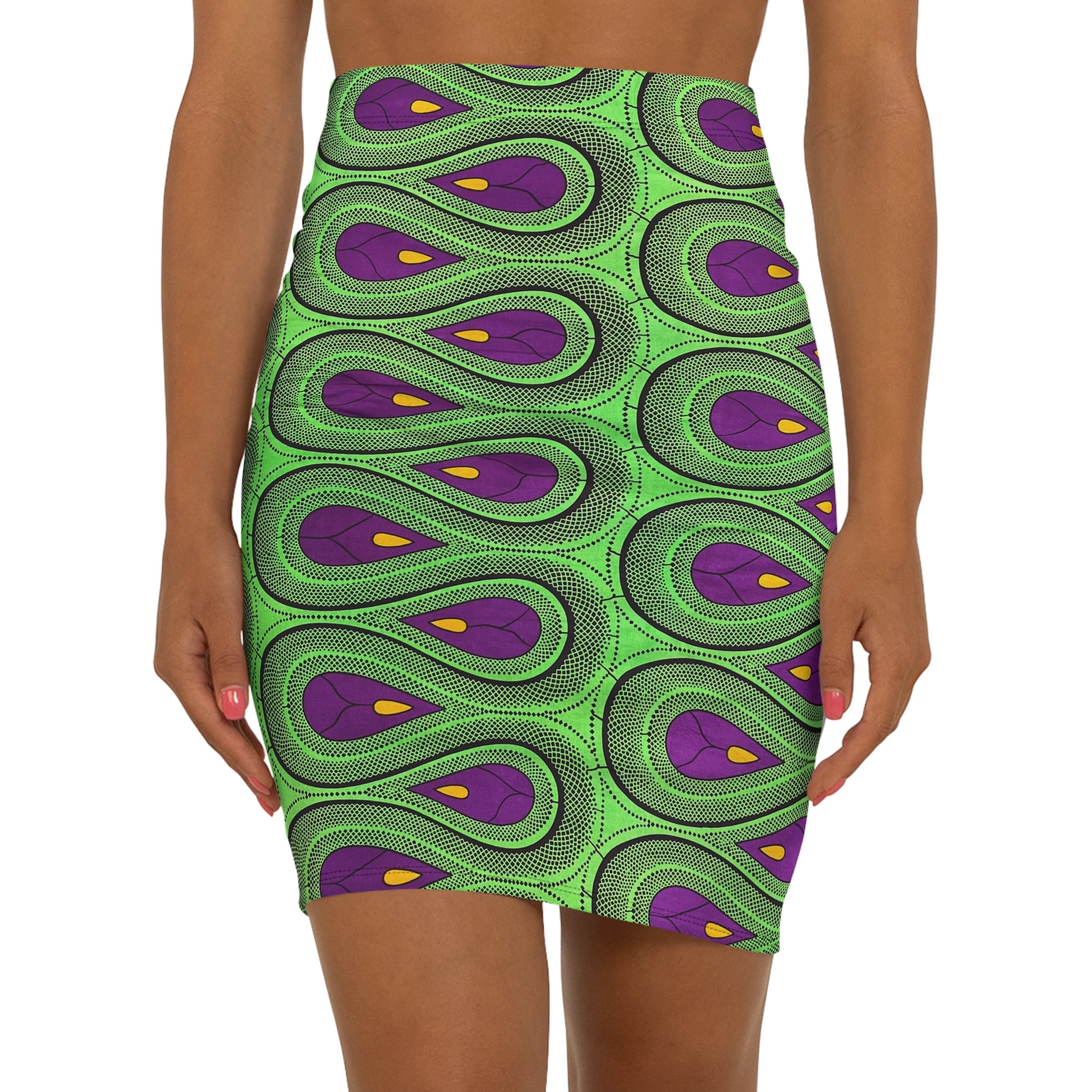 Green Orbit Drops African Print Fabric