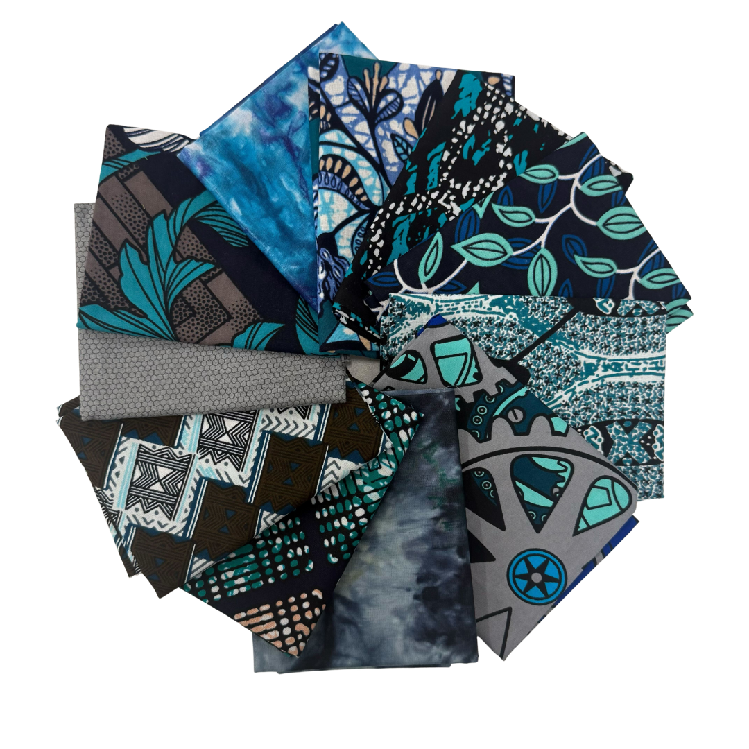 Gray & Teal Fat Quarter Bundle