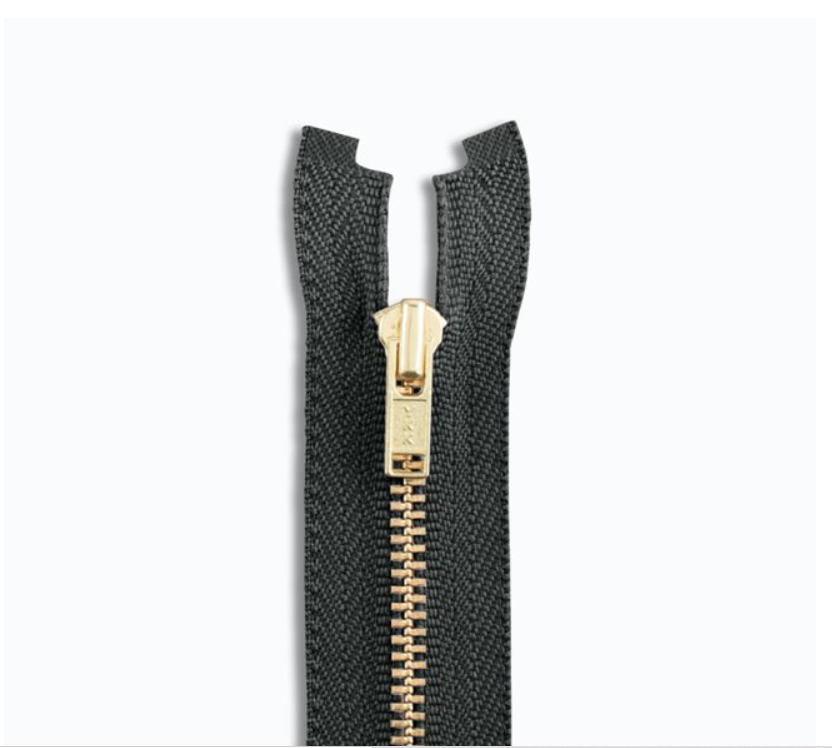 9" Brass Jacket Zipper