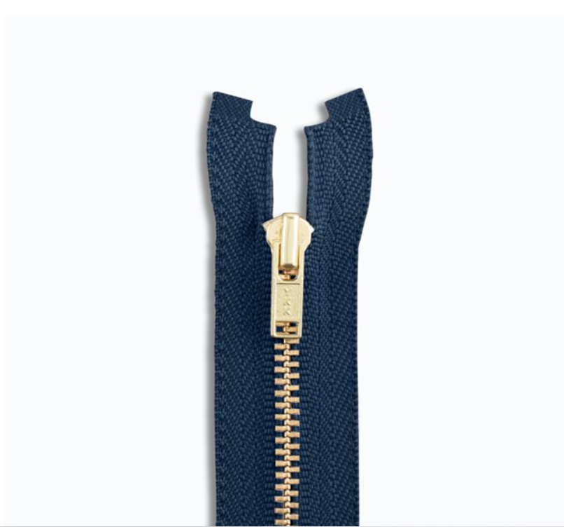 9" Brass Jacket Zipper