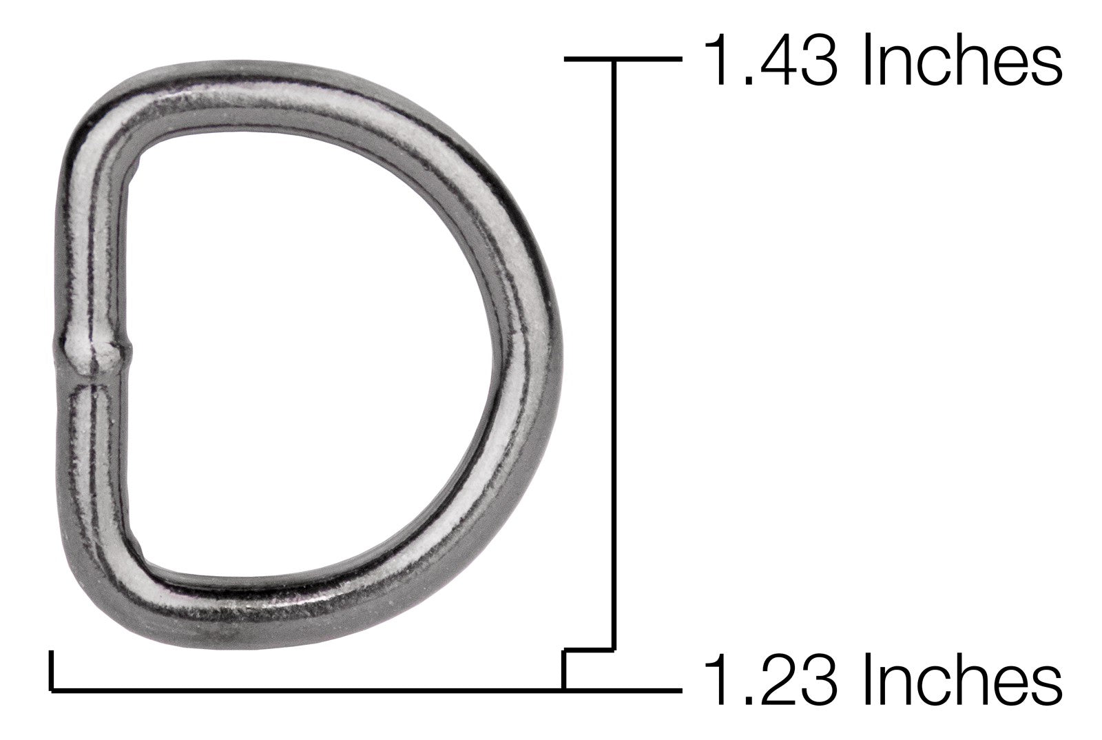 1 Inch Gunmetal Heavy Welded D-Rings (4 set)